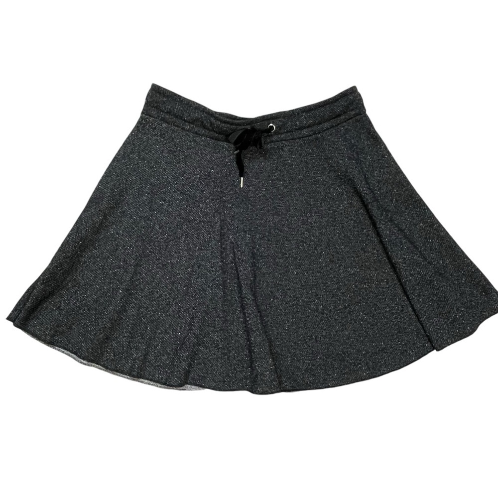 Sinsay Jersey A-Line Drawstring Dark Grey With Sparkles Skirt Size M